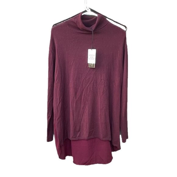 NWT DG2 Size Med oversized sweater tunic in dark berry - Picture 2 of 7